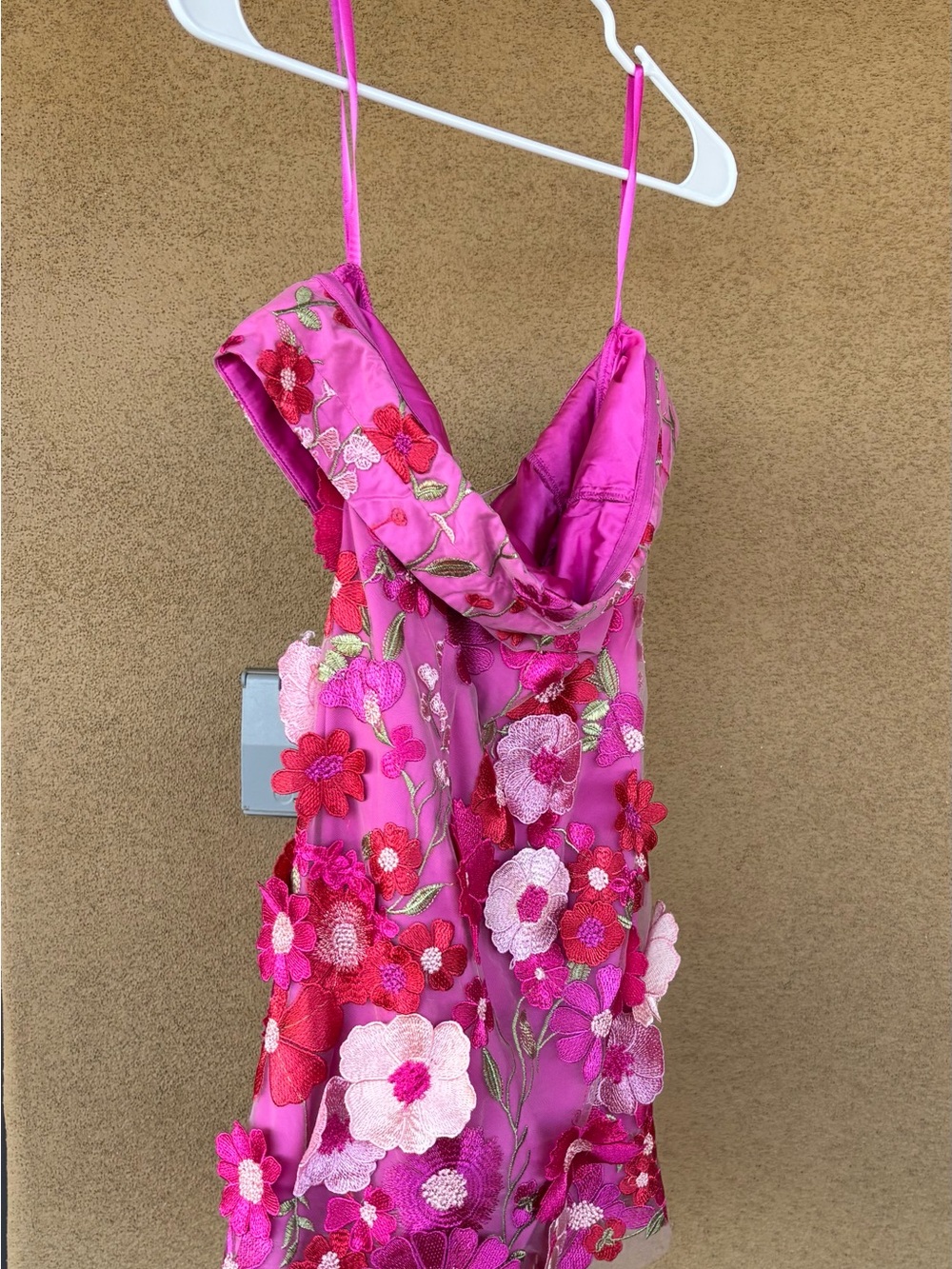 Altar'd State Pink Strapless Floral Appliqué Dress - Picture 5 of 5